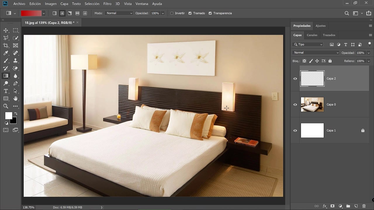 Gu&iacute;a de la herramienta de degradado en Photoshop