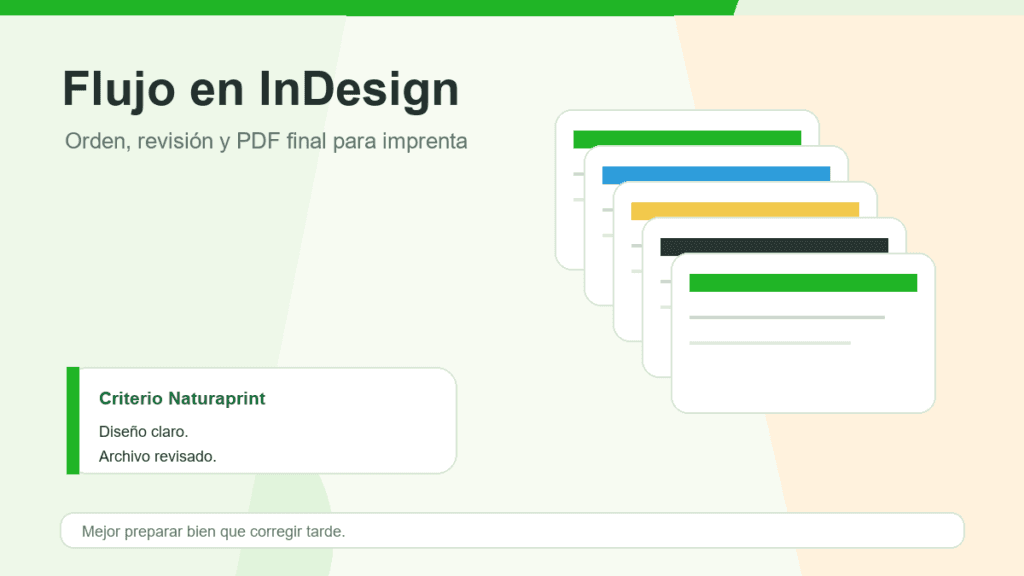 Flujo de trabajo en InDesign para preparar archivos de imprenta