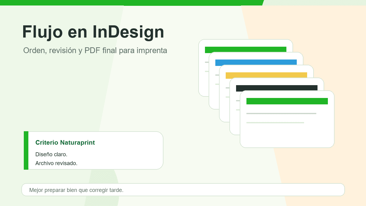 Flujo de trabajo en InDesign para preparar archivos de imprenta