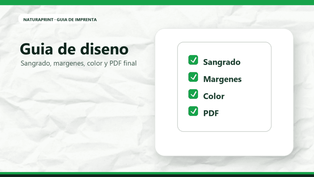 Checklist de dise&ntilde;o para impresion con sangrado margenes color y PDF