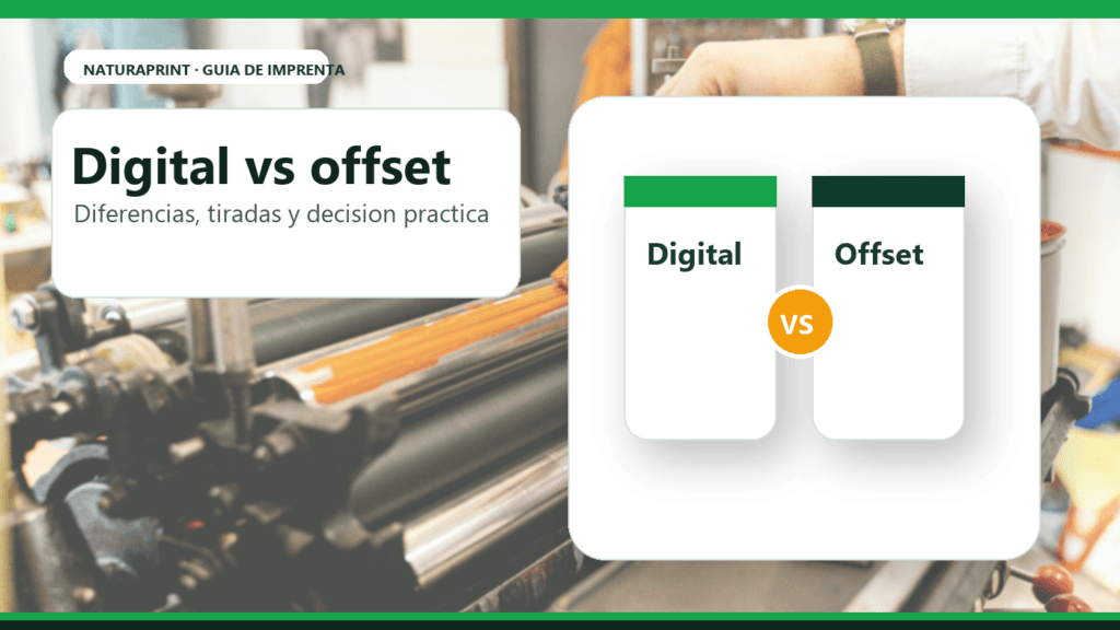 Comparativa de imprenta digital y offset con maquina de impresion