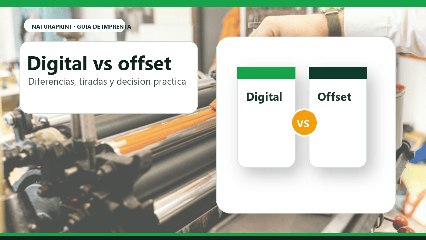 Comparativa de imprenta digital y offset con maquina de impresion