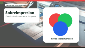 Sobreimpresion en imprenta con colores superpuestos