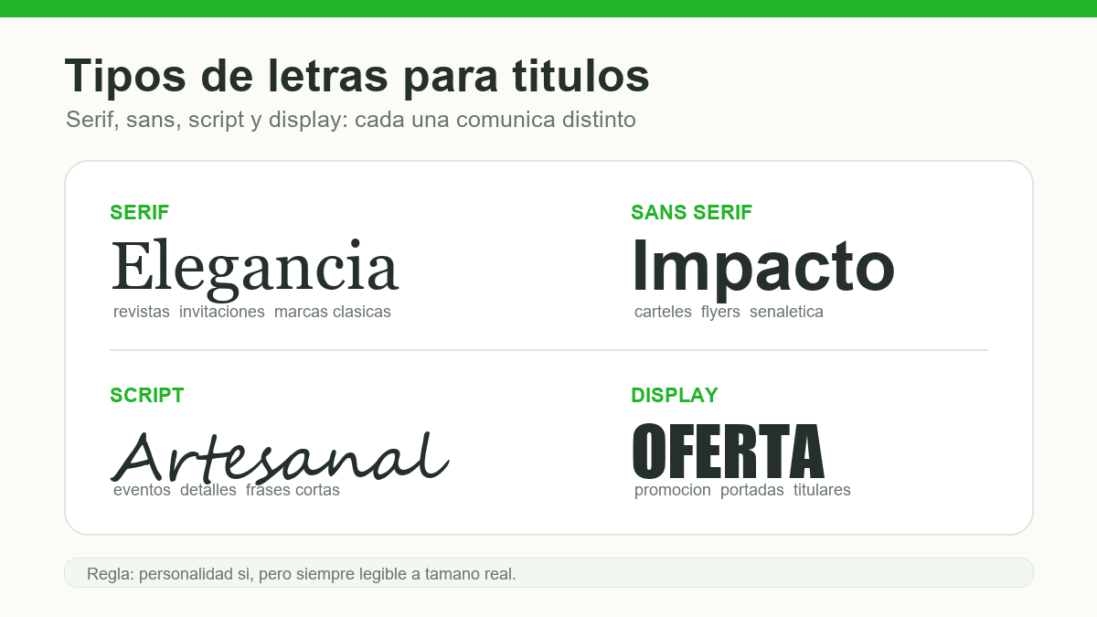 Tipos de letras para titulos: guia para elegir tipografia legible